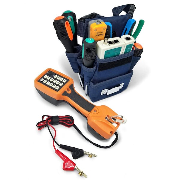 Telecom Installation Tool Set with Belt Pouch and Butt Set (11-Piece)