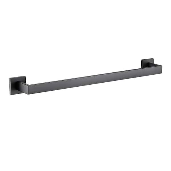 Square Wall Mounted Ceramic Sink With Matte Black Towel Bar