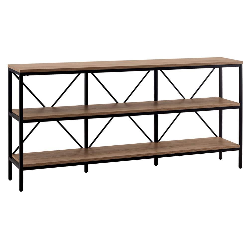 Industrial Farmhouse Blackened Bronze 64" Console Table with Storage