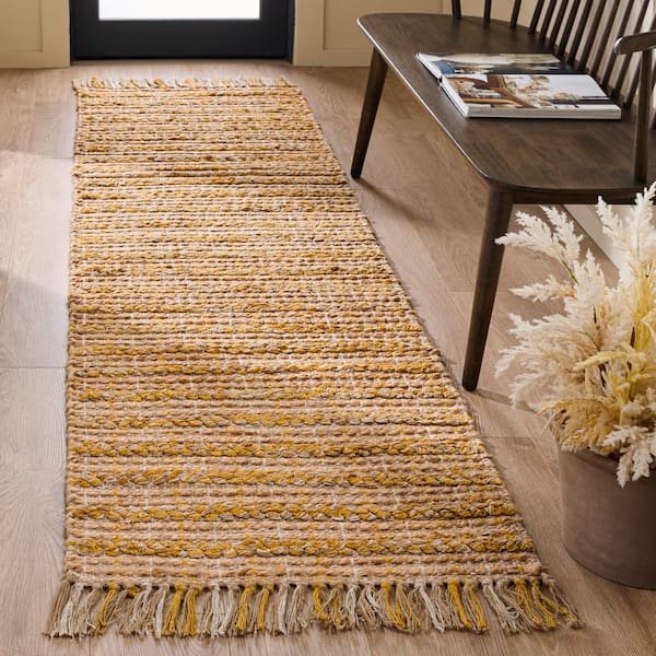 Cape Cod 2 ft. x 4 ft. Gold/Natural Plaid Area Rug