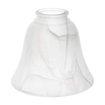 4.75 in. White Marbleized Glass Bell Shaped Replacement Pendant Shade with 2.25 in. Lip Fitter