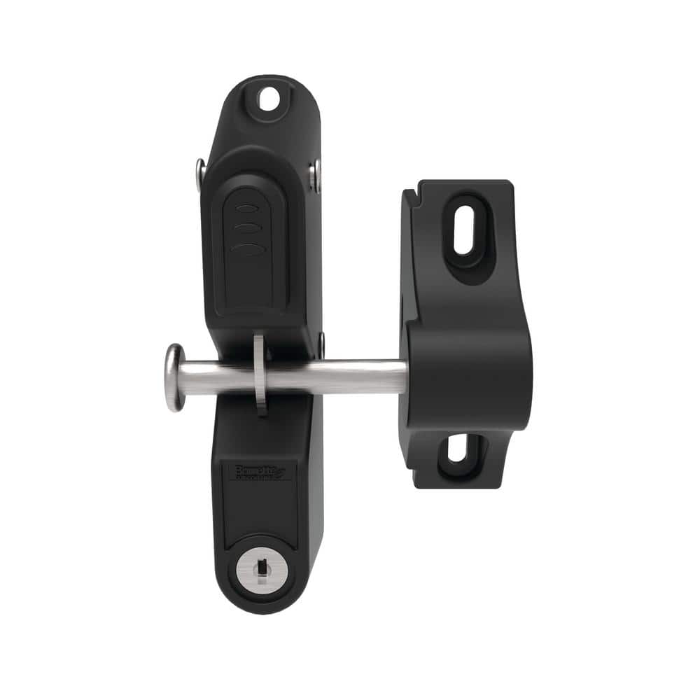 Black Aluminum and Stainless Steel Locking Gravity Gate Latch