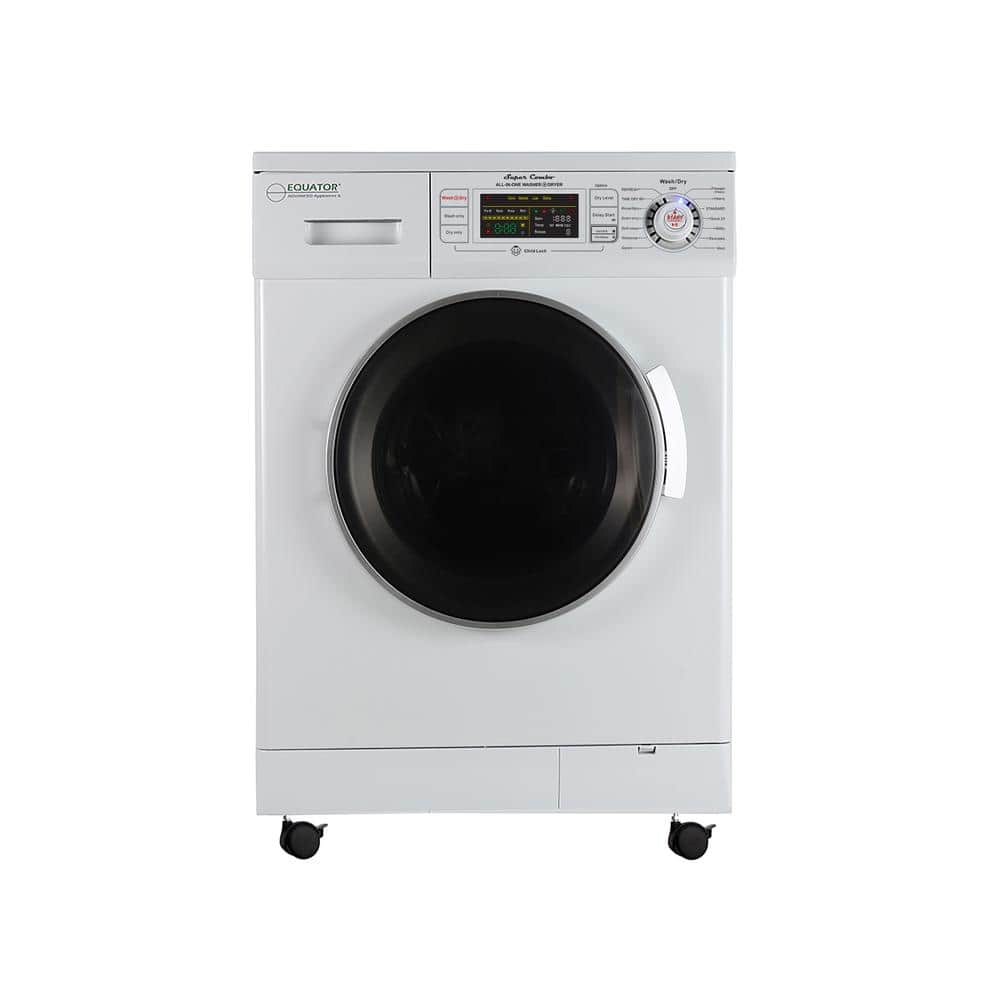 EQUATOR ADVANCED Appliances 24 in. 1.6 cu. ft. White High Efficiency Ventless Electric All-in-One Washer Dryer Combo with Portability Kit -  4400N+PBK 1070