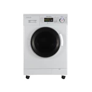 24 in. 1.6 cu. ft. White High Efficiency Ventless Electric All-in-One Washer Dryer Combo with Portability Kit