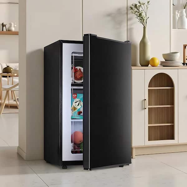 INSTER 3.2 Cu. ft Upright Freezer Compact in Black Stainless with