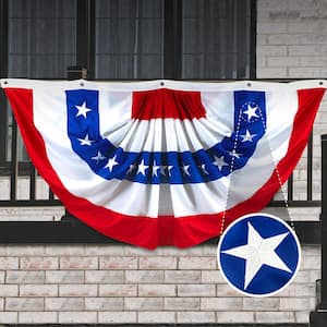5 ft. x 10 ft. Polyester Fan USA Embroidered Flag 210D (1 Pack)