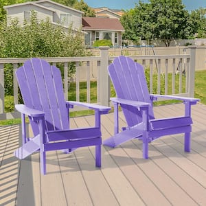 Purple Weather Resistant Purple Plastic Adirondack Chair (Set of 2)