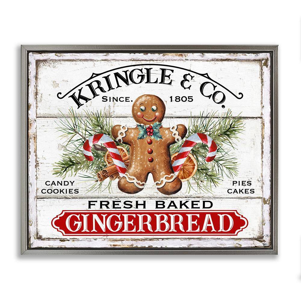 Fresh Gingerbread Cookies by Creatif Belle 1 Piece Gray Floater Frame Graphic Typography Art Print 17 in. x 21 in. price history on PriceWatchPro