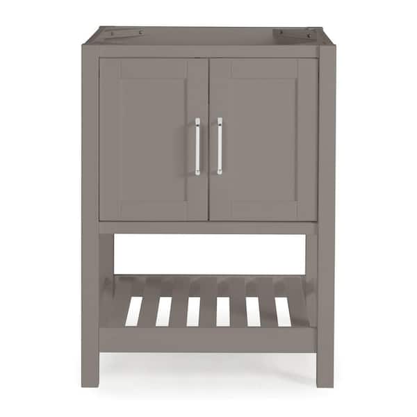 Alaterre Furniture Bennet 24 in. W x 21.25 in. D x 34 in. H Bathroom Vanity - Bennet Cabinet with Sink Small Wood Vanity with Shaker Doors