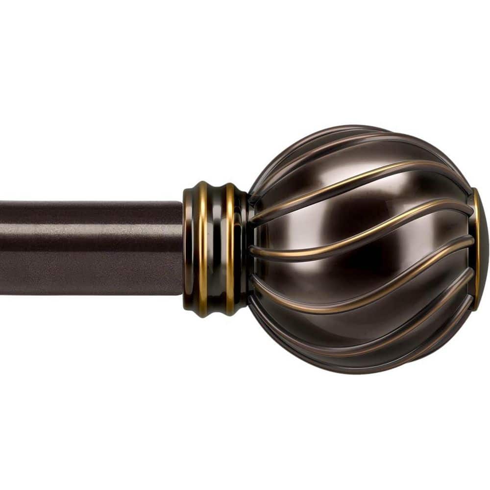 Select Curtain Rods ZESTLIBI 36 in. - 120 in. Adjustable 0.87 in. Single Curtain Rod in ...