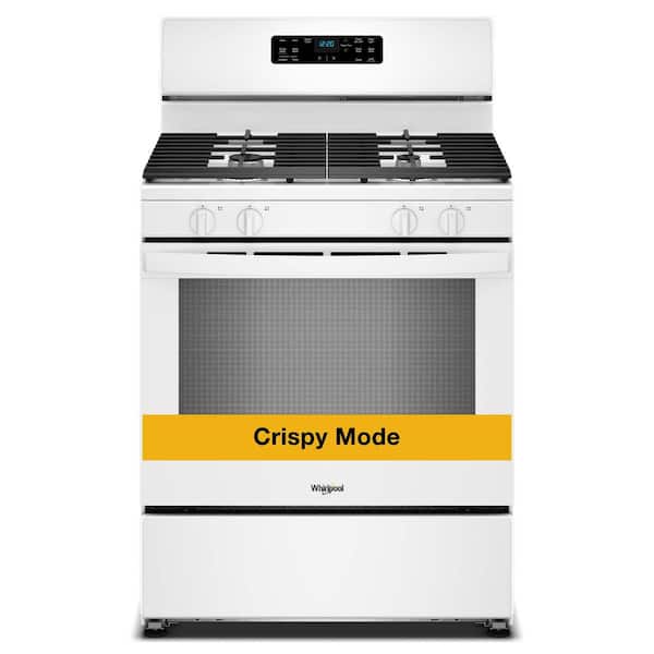 30 in. 4 Burners Freestanding Gas Range in White with Crispy Mode and Dishwasher Safe Grates