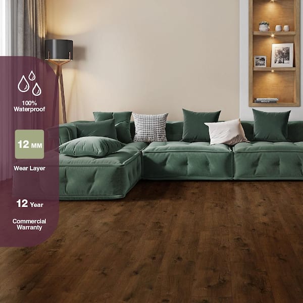 Decatur Ridge Hickory 12 mm T x 8.03 in W Waterproof Laminate Wood Flooring (15.9 sqft/case)