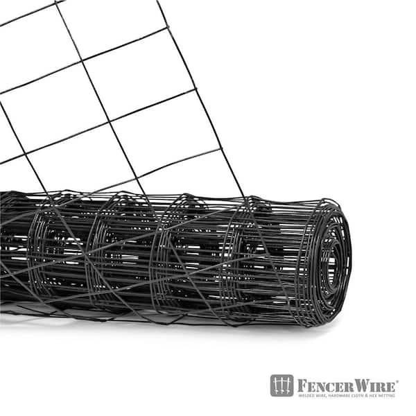 Fencer Wire 4 ft. x 50 ft. 16-Gauge Black PVC Coated Welded Wire Mesh Size  1.5 in. x 1.5 in. WV16-B4X50M1H1H - The Home Depot