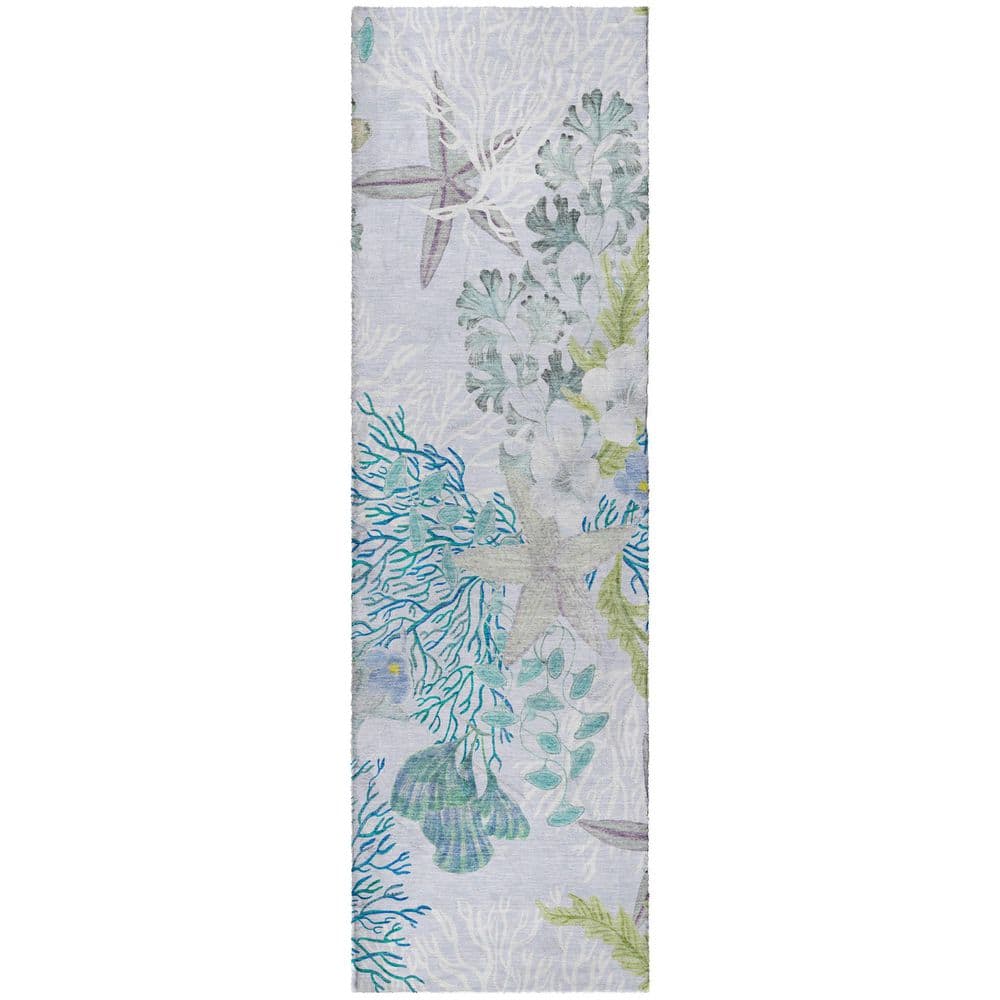 Dream Shag Premium Machine Washable Abstract ADS180 Aqua 2 ft. x 7 ft. Runner Rug price history on PriceWatchPro