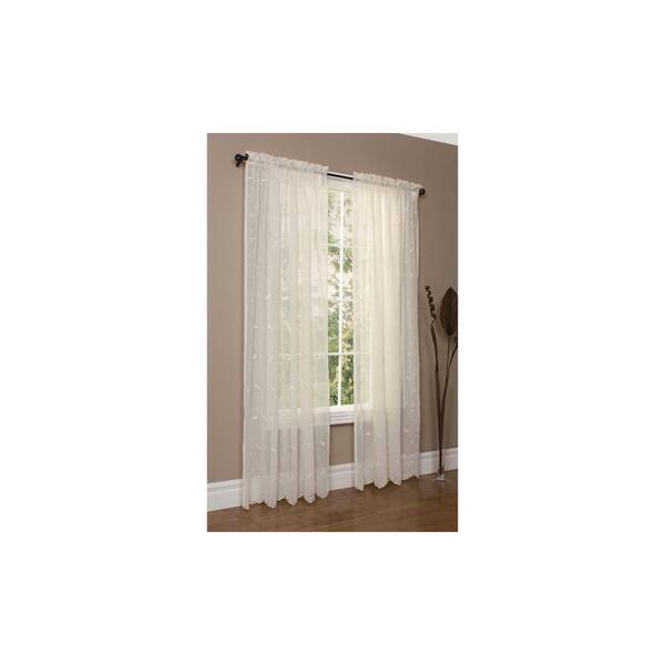 Habitat Hathaway Cream 54 in. W x 63 in. L Rod Pocket Light Filtering Curtain Panel