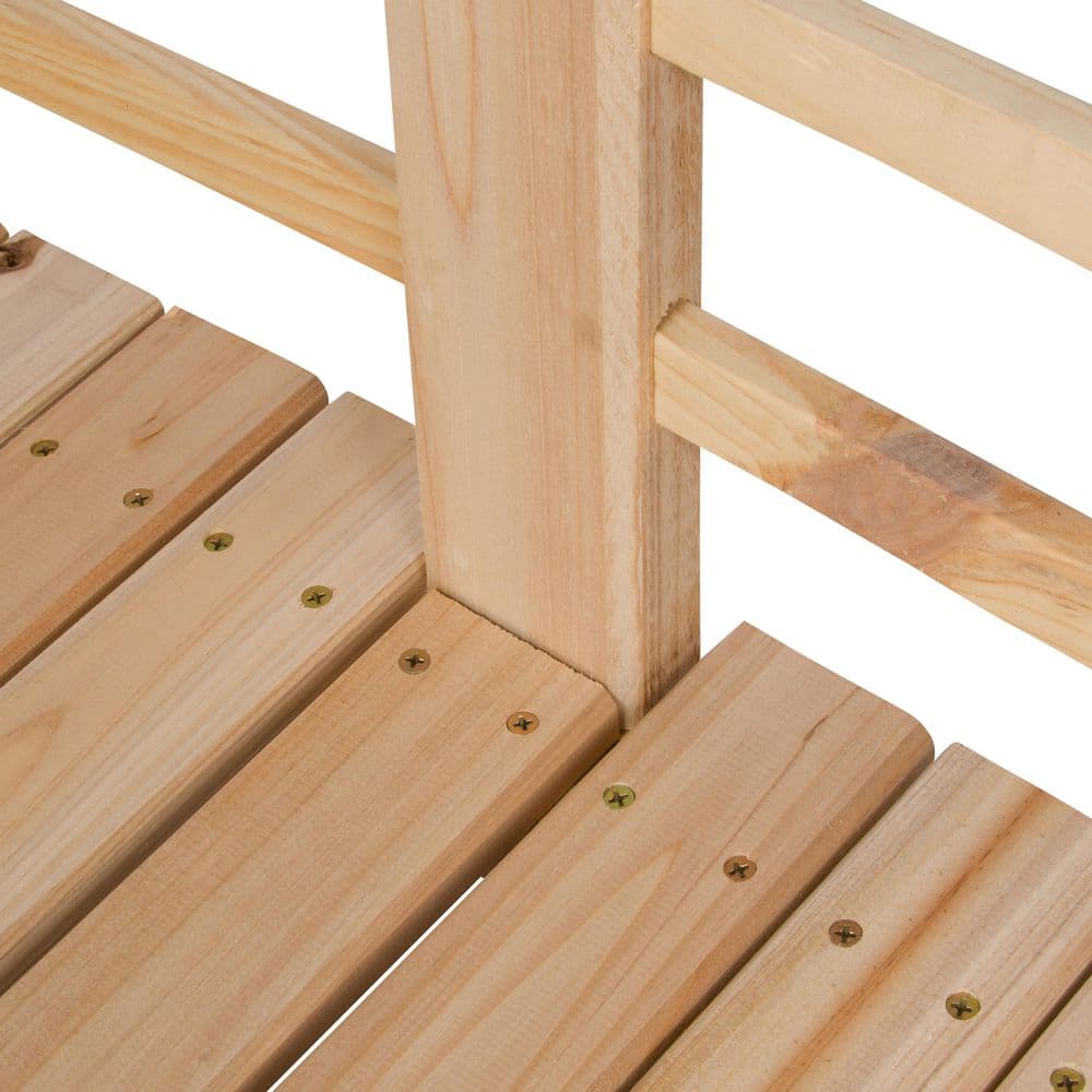 Natural Cedar 5-Foot Garden Bridge with Side Rails