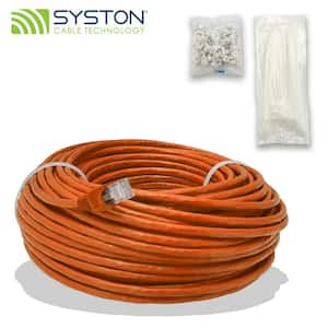 100 ft. Orange CMP Cat 6E 600MHz 23AWG Solid Bare Copper Ethernet Network Cable with RJ82 Ends Heat UV Resistance