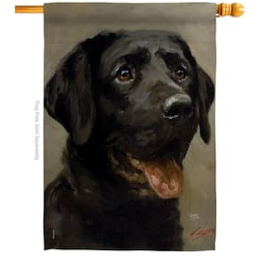 28 in. x 40 in. Black Lab House Flag Double-Sided Readable Both Sides Animals Dog Decorative