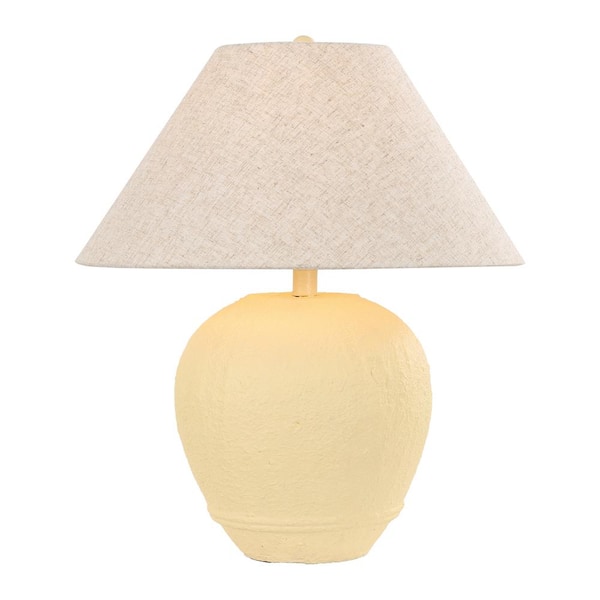 Pia Ricco 21.65 in. Goose Yellow Ceramic Base Table Lamp