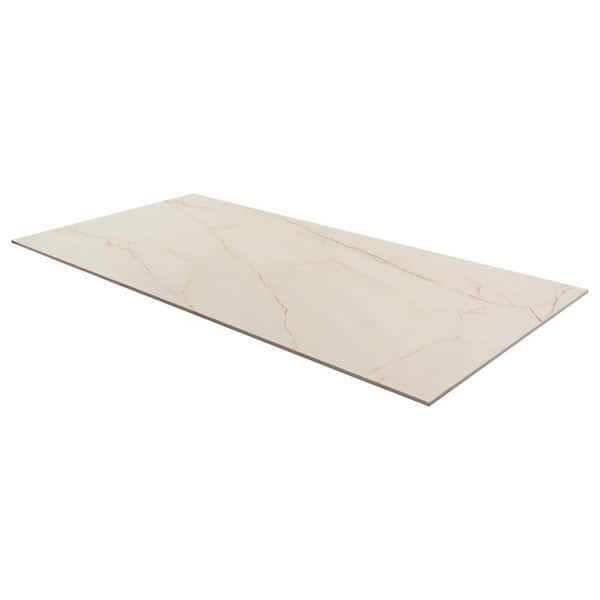Montari Avorio Beige 4 in. x 0.35 in. Marble Look Matte Porcelain Floor and Wall Tile Sample