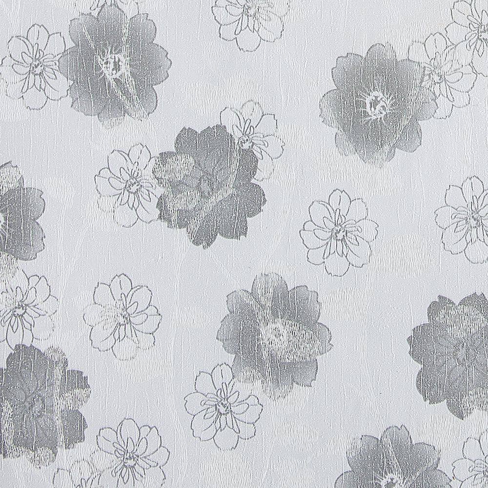 Flowers Charcoal, White Vinyl Strippable Roll (Covers 35.5 sq. ft.)