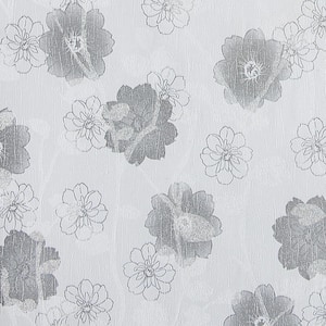 Flowers Charcoal, White Vinyl Strippable Roll (Covers 35.5 sq. ft.)