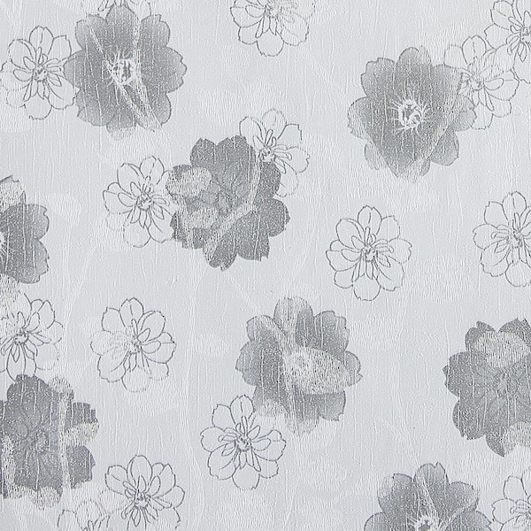 Flowers Charcoal, White Vinyl Strippable Roll (Covers 35.5 sq. ft.)