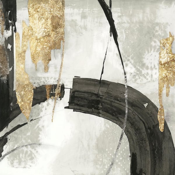 GIANT ART 72 in. x 72 in. "Black Ink I Gold Version" by PI Studio Wall Art