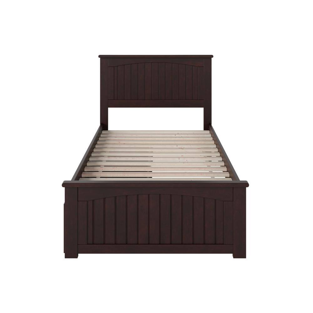 Nantucket Espresso Twin Wood Platform Bed with Storage Drawers