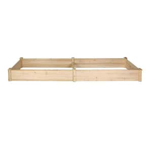 23.6 in. D x 93 in. W Light Wood Wooden Raised Planter Box with 2 Separate Planting Space