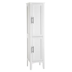 White 63 in. H Freestanding Bathroom Storage Slim Linen Cabinet with 2-Shutter Doors