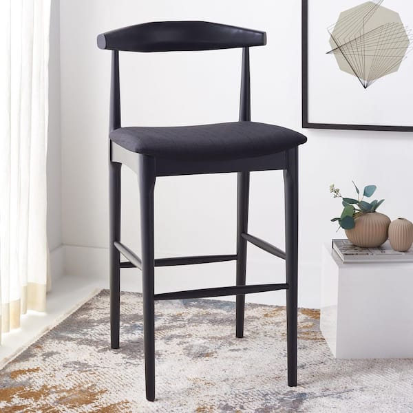 Lionel 42 in. H Black Wood Bar Stool