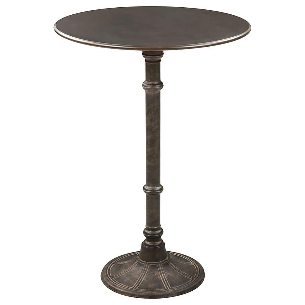 Oswego Round Dark Russet and Bronze Bar Table
