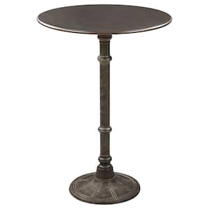 Oswego Dark Russet and Antique Bronze Round Bar Table