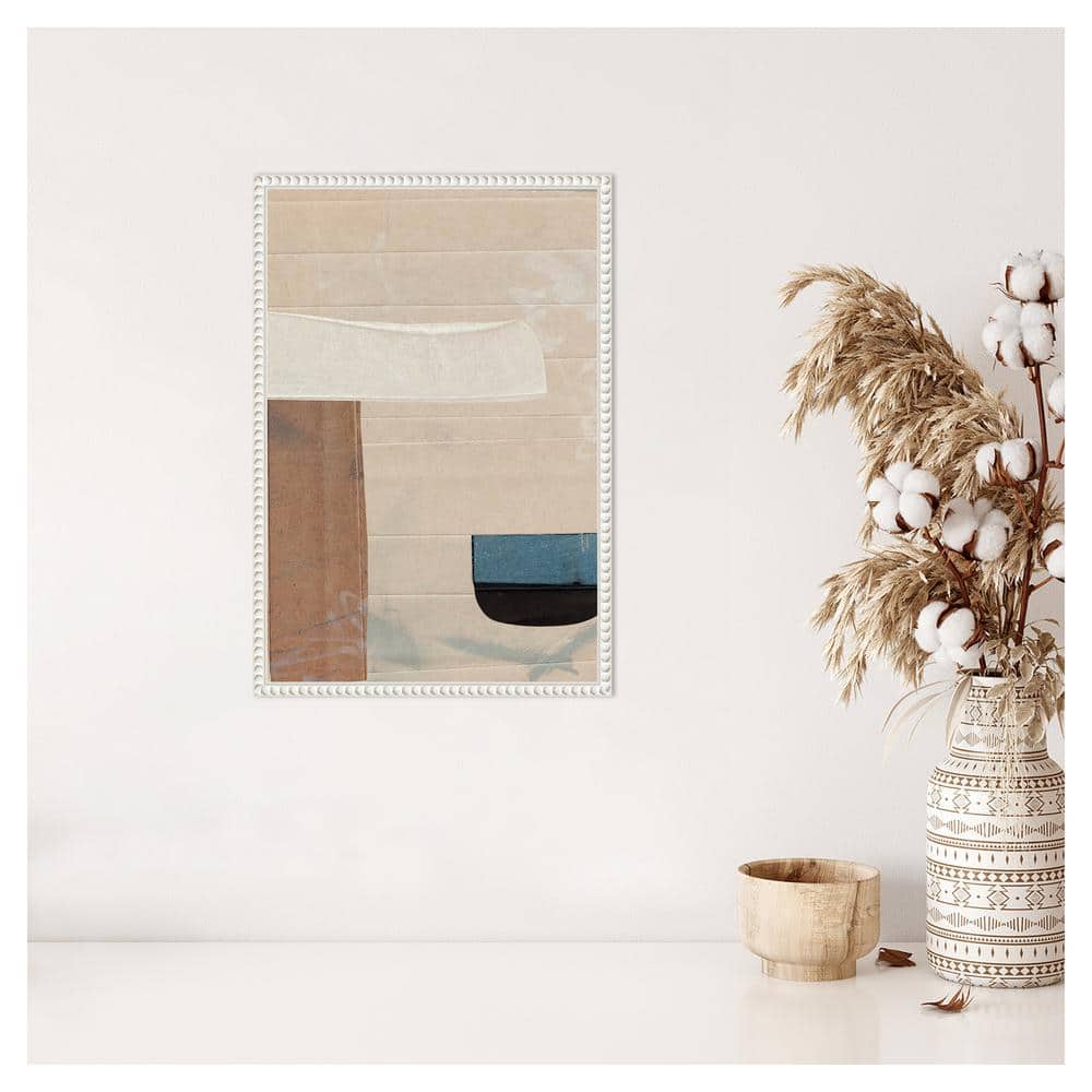16"x23" Sauna Serenity Abstract Canvas Art with White Beaded Frame