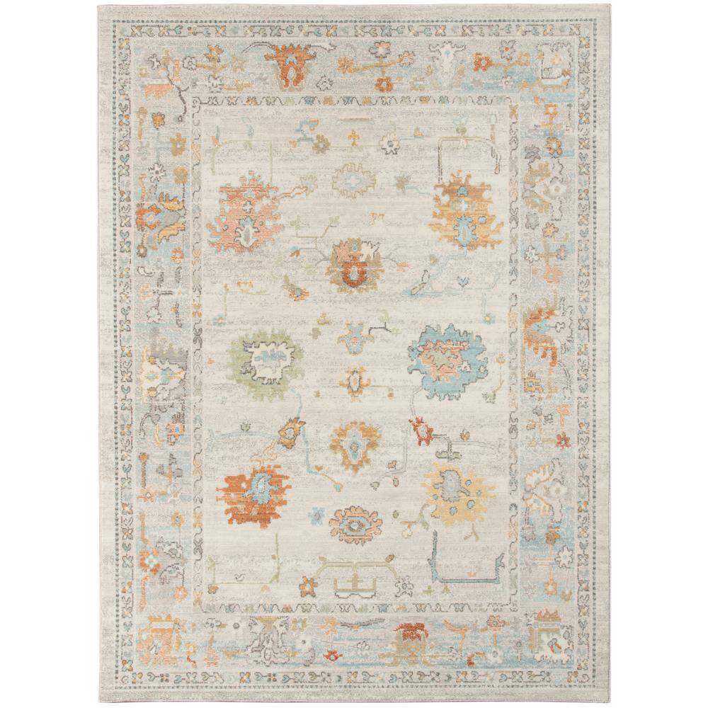 Viviane Beige Floral Reversible Outdoor & Indoor Rug, 8' x 10'