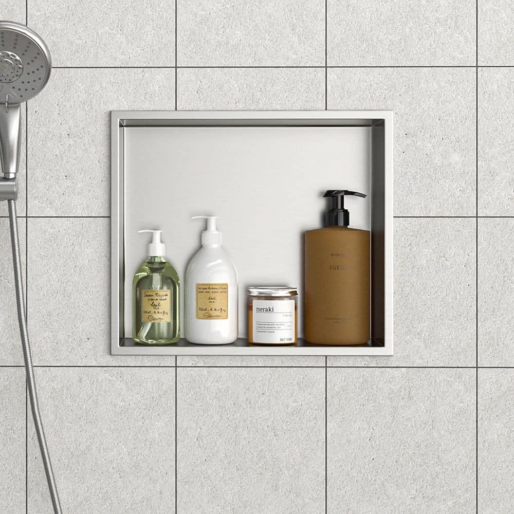 15 in. W x 13 in. H x 4 in. D Shower Niche Set of 1-Pieces in Brushed Nickel price history on PriceWatchPro