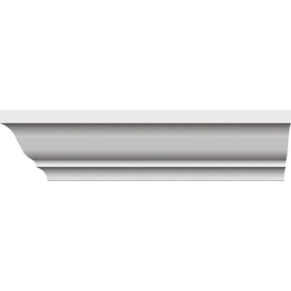Ekena Millwork 3 in. x 3-5/8 in. x 96 in. Crown Moulding, PVC (6-Pack)