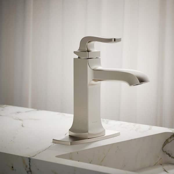 Rubicon Single Hole Single Handle Bathroom Faucet in Vibrant Brushed Nickel