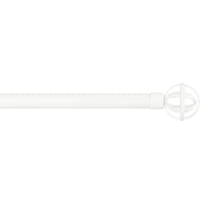 Jetson 36 in. - 72 in. Adjustable 1 in. Single Curtain Rod Kit Matte White with Finial