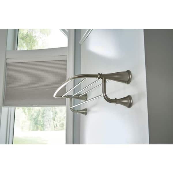 Banbury 10-1/4 in. L x 4 in. H x 24 in. W Zinc Hotel-Style Bathroom Shelf in Brushed Nickel