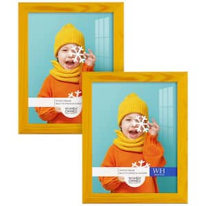 Woodgrain 8 in. x 10 in. Sunflower Yellow Picture Frame (Set of 2)