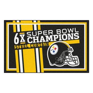 Pittsburgh Steelers Dynasty Yellow 4 ft. x 6 ft. Plush Area Rug