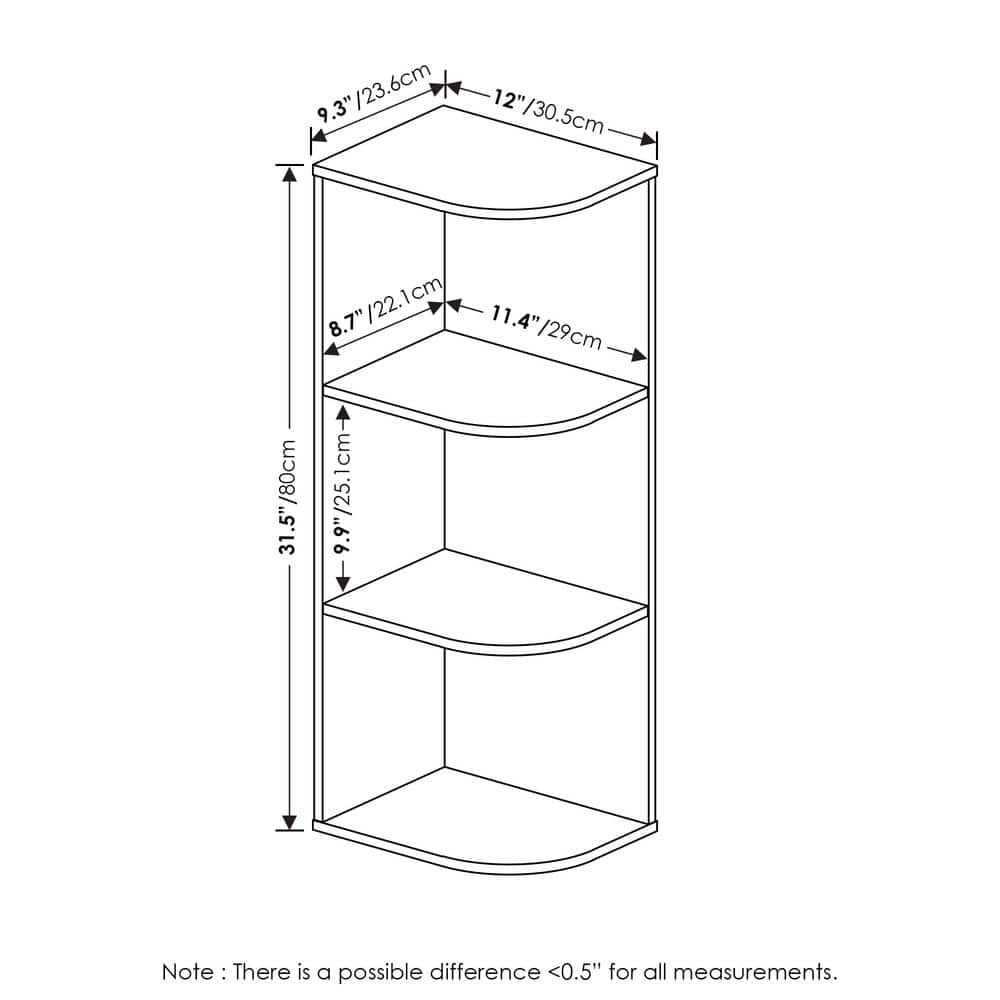 Compact White 3-Tier Corner Stackable Shelf for Small Spaces