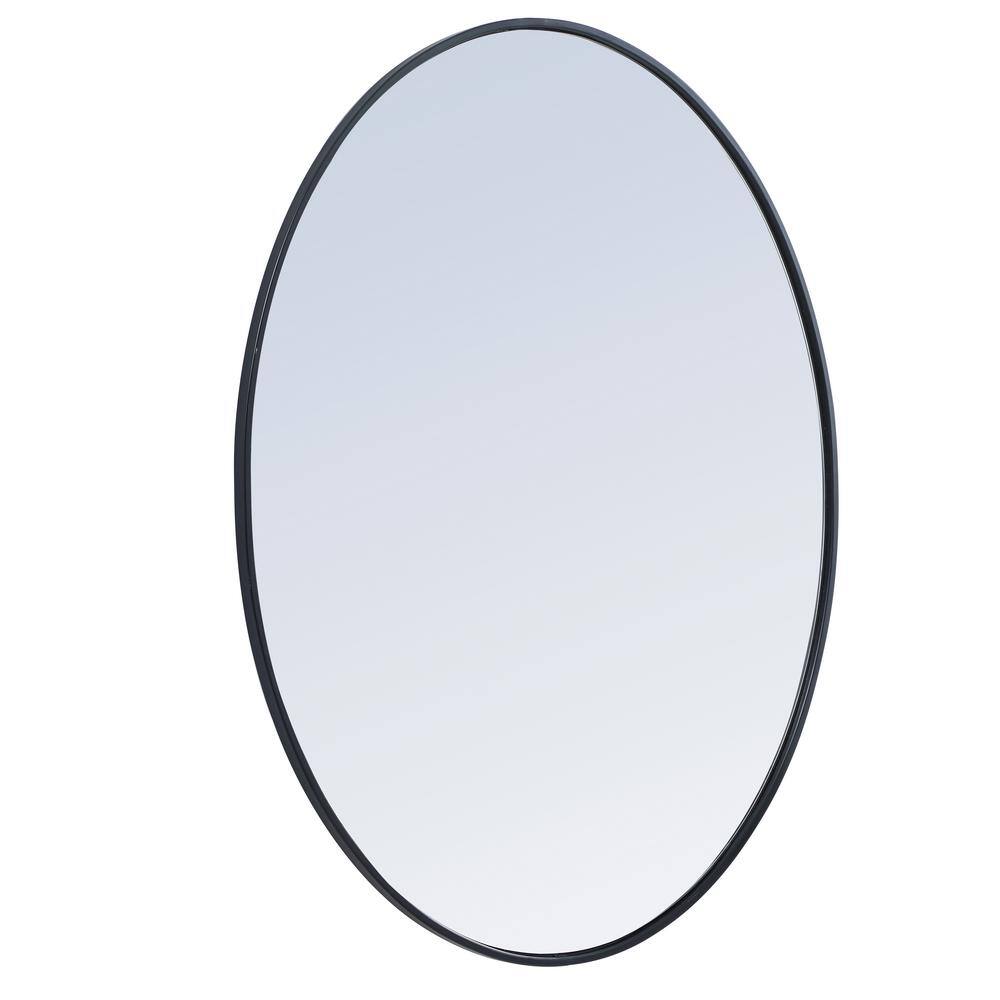 40-Inch Black Oval Metal Frame Mirror