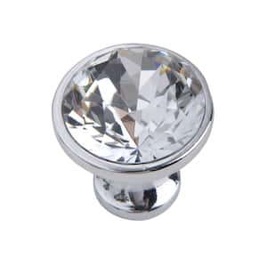 Gleam Crystal Cabinet Knob, Polished Chrome, 1.2" Diameter