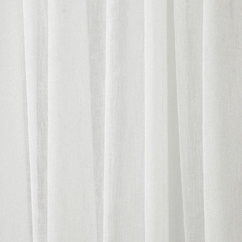 Snowflake Sheer Linen Look Rod Pocket Window Panels