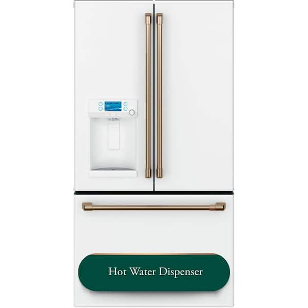 22.2 cu. ft. Smart French Door Refrigerator with Hot Water Dispenser in Matte White, Counter Depth and ENERGY STAR