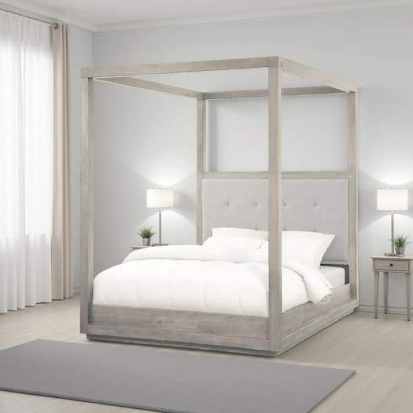 Kim Gray Wood Frame King Size Platform Bed