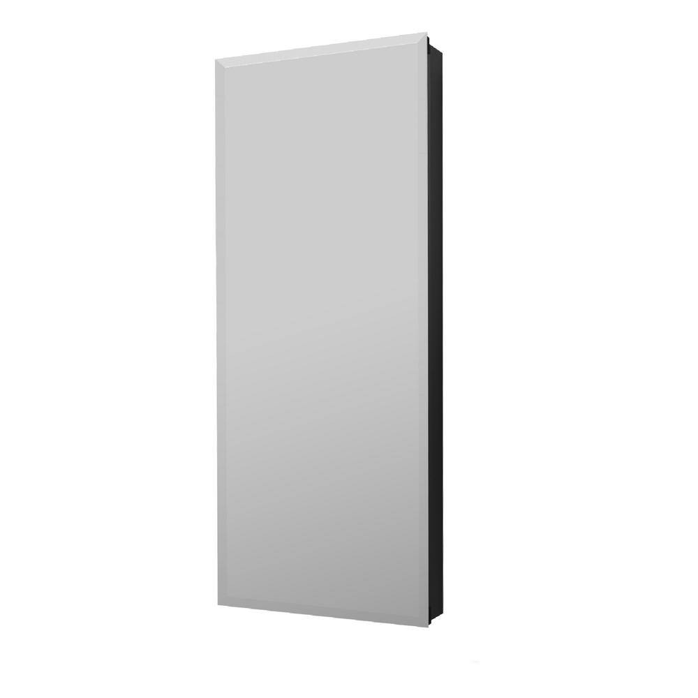 15.01 in. W x 36 in. H Rectangular Aluminum Surface/Recessed Mount Black Soft Close Medicine Cabinet with Mirror -  FORCLOVER, TAK-MCBL1536